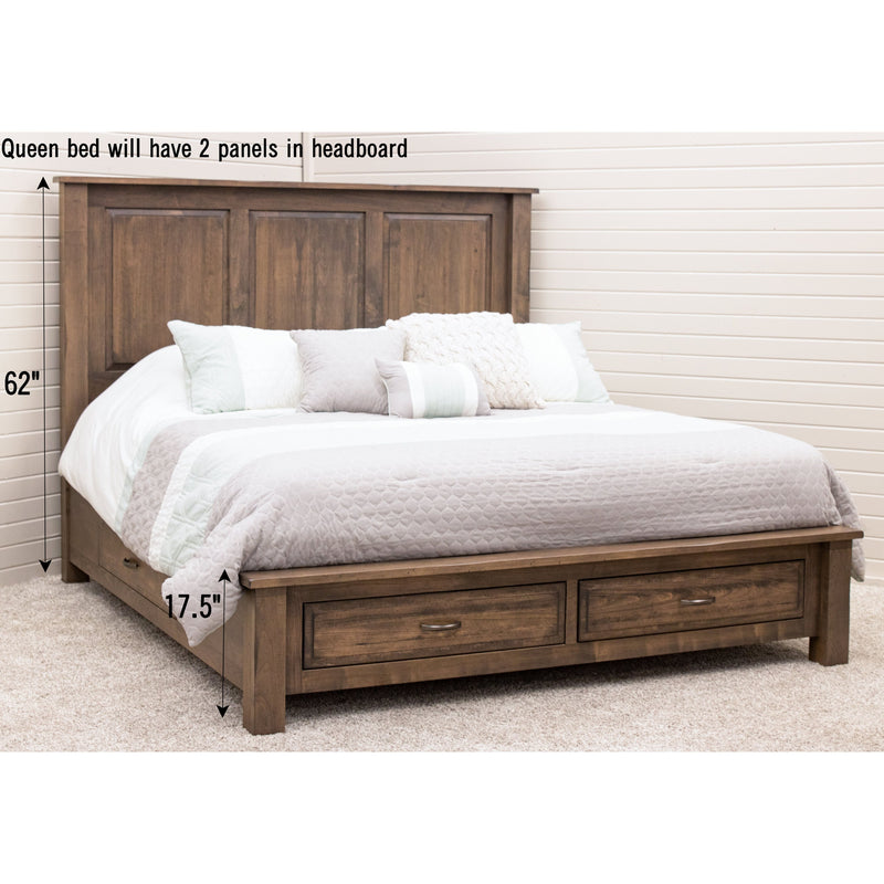Sugar Creek Amish Rustic Storage Platform Bed