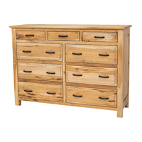Sugar Creek Amish Rustic 9-Drawer Tall Dresser