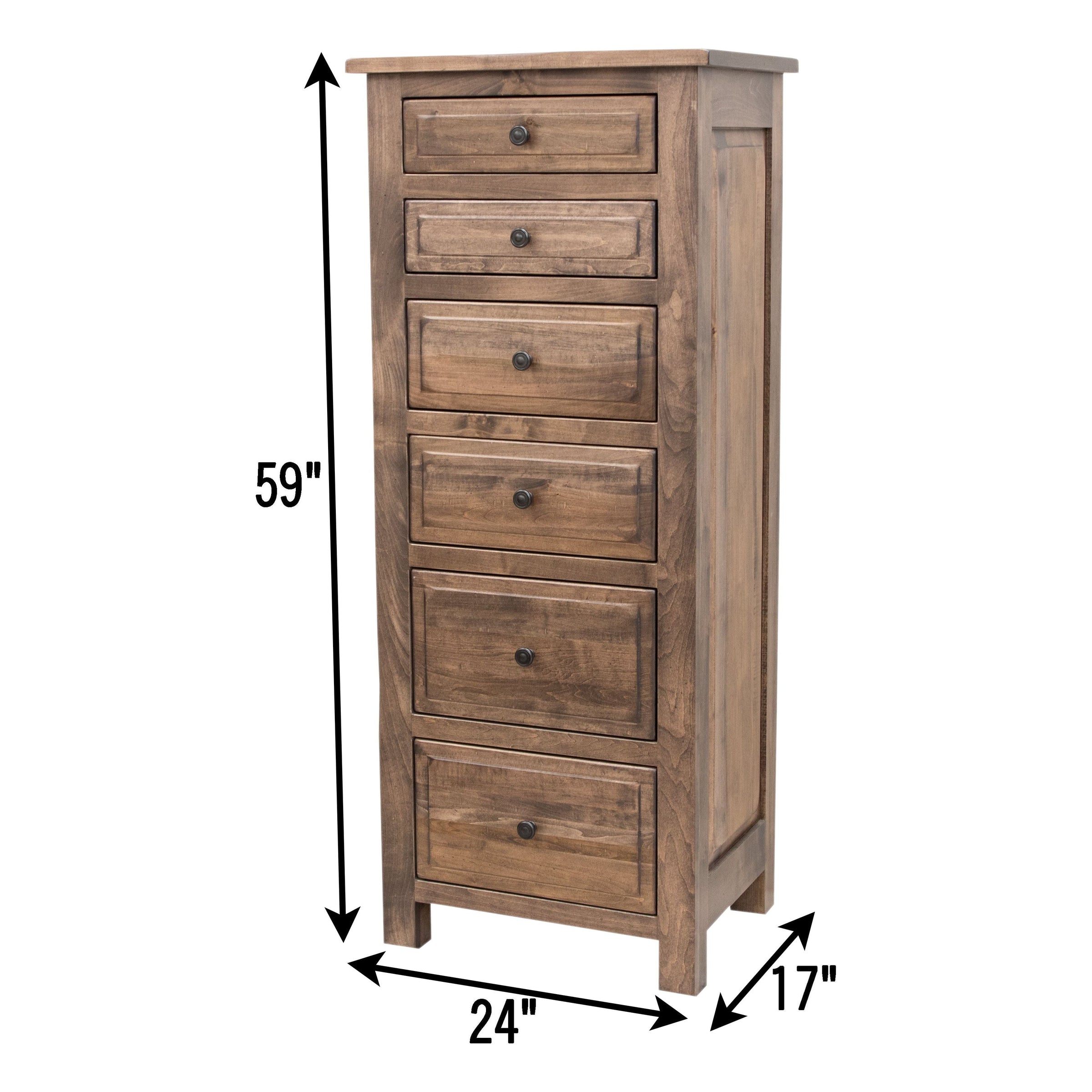 Sugar Creek Amish Rustic 6-Drawer Lingerie Dresser
