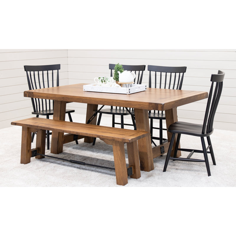 Springdale Trestle Large Hickory Wood Extending Dining Table | HC