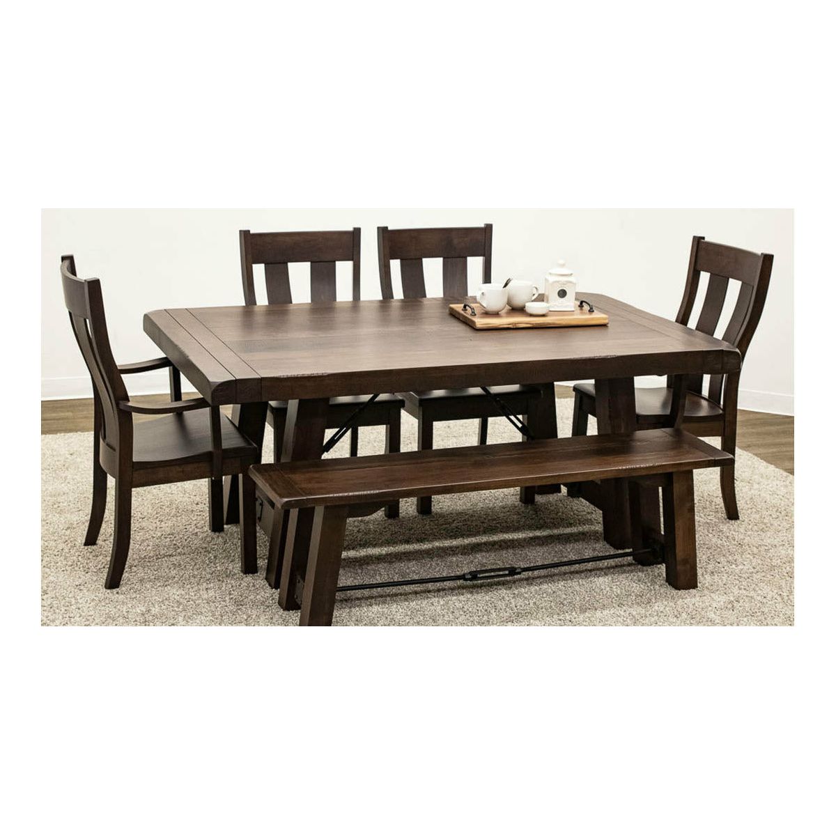 Springdale Trestle Maple Wood Dining Bench | BV