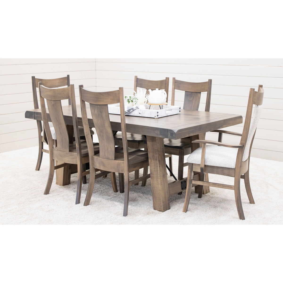 Springdale Trestle Large Maple Wood Extending Dining Table | SP