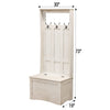 Amish Classic Oak Wood White Hall Tree Bench | CS