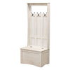 Amish Classic Oak Wood White Hall Tree Bench | CS