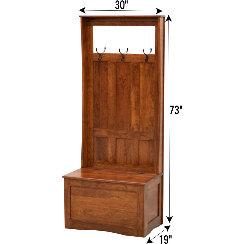 Amish Classic Cherry Wood Hall Tree Bench | ASB