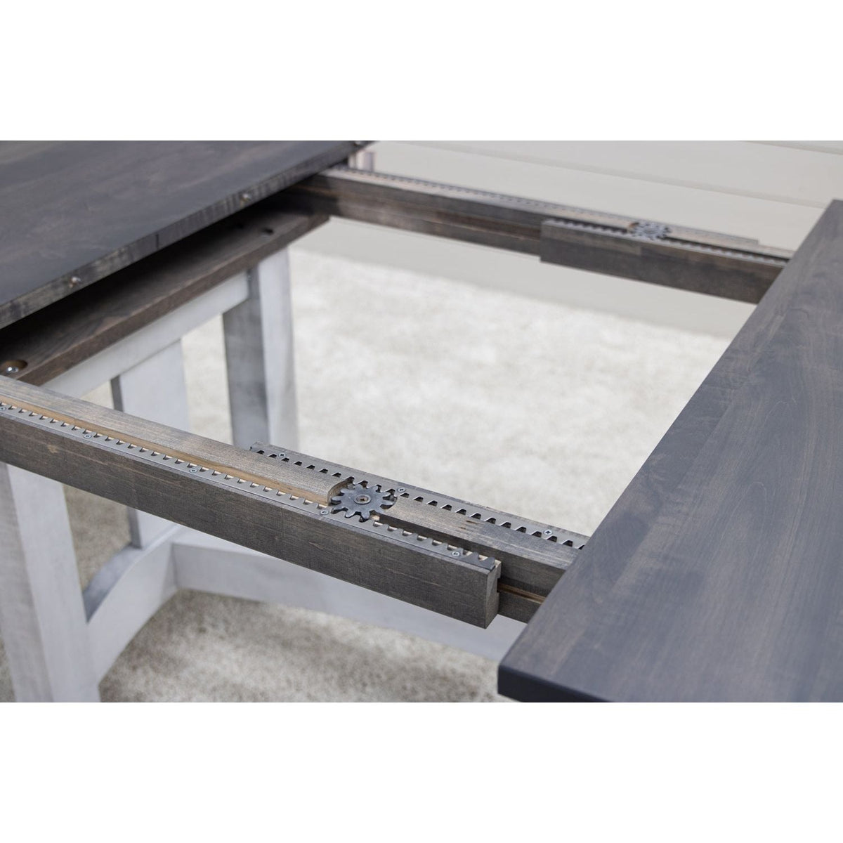 South Gate Mission White & Wood Extending Amish Dining Table | M-AV&GS