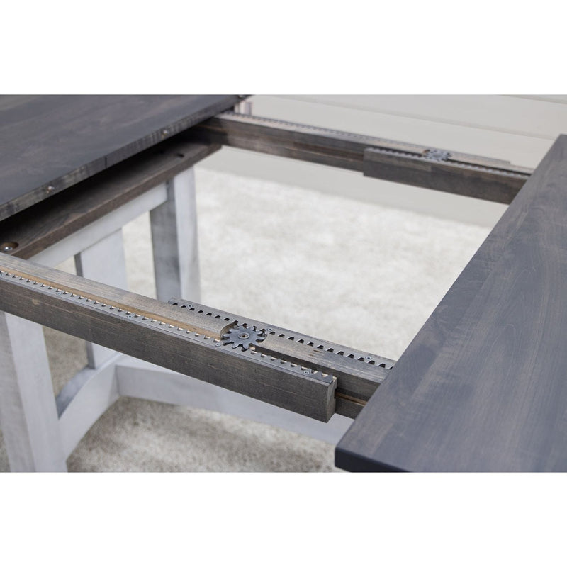 South Gate Mission White & Wood Extending Amish Dining Table | M-AV&GS