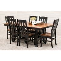 South Gate Mission Black & Wood Extending Amish Dining Table | M-EB&E-MC
