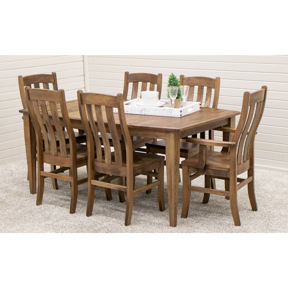 Carson Shaker Amish Hickory Wood Extending Dining Table | CO