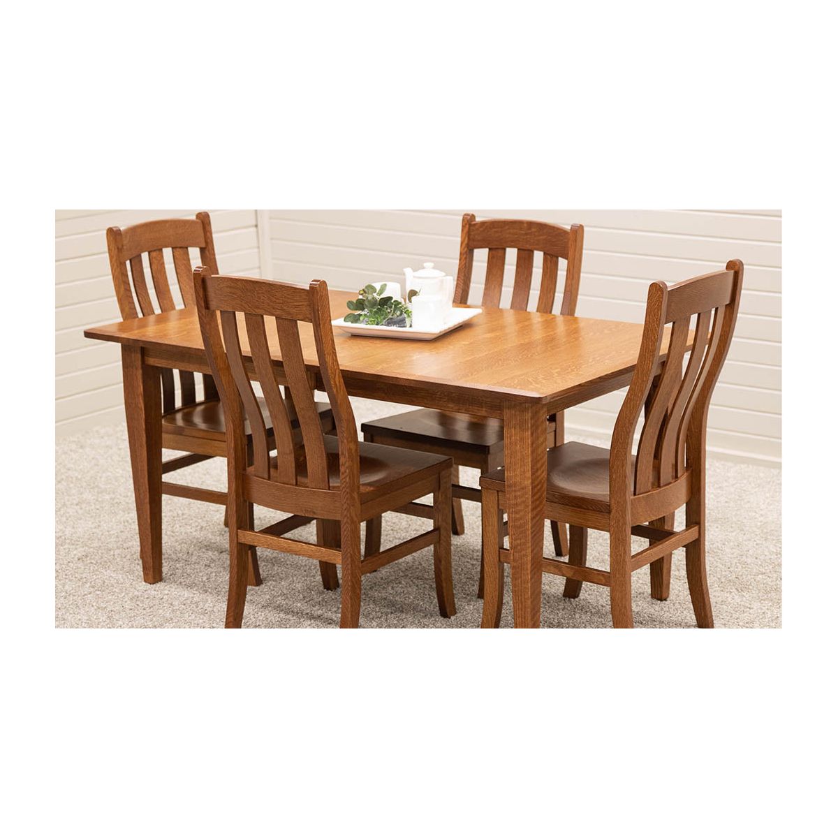 Yoder's Shaker Quarter Sawn White Oak Wood Small Rectangle Kitchen Table | MC