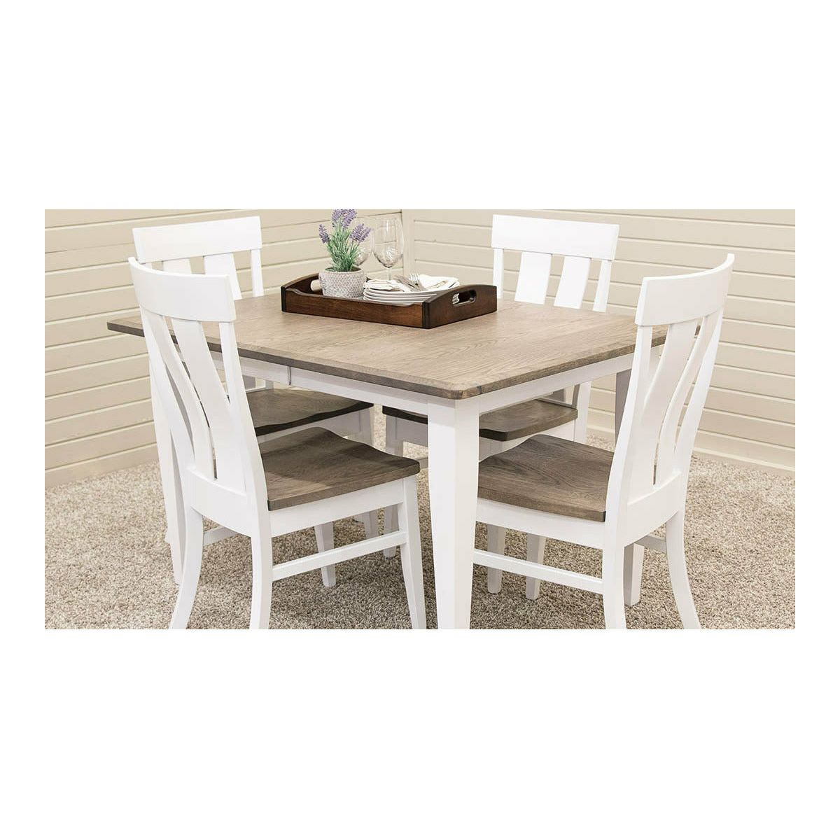 Yoder's Small Modern White Extending Kitchen Table | M-DW&RWO-GRB