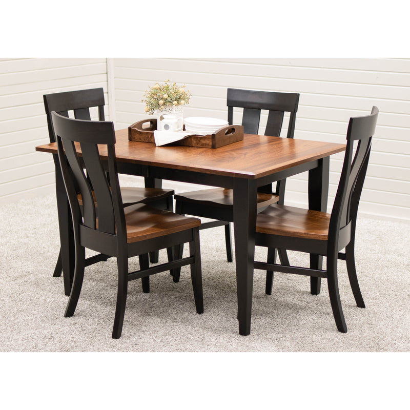 Yoder's Shaker Small Amish Kitchen Table with Black Legs | M-EB&E-MC