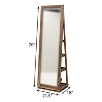 Amish Rustic Revolving Storage Leaner Mirror