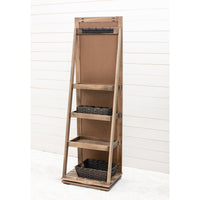 Amish Rustic Revolving Storage Leaner Mirror