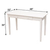 Seattle White Solid Wood Writing Desk | M-DW