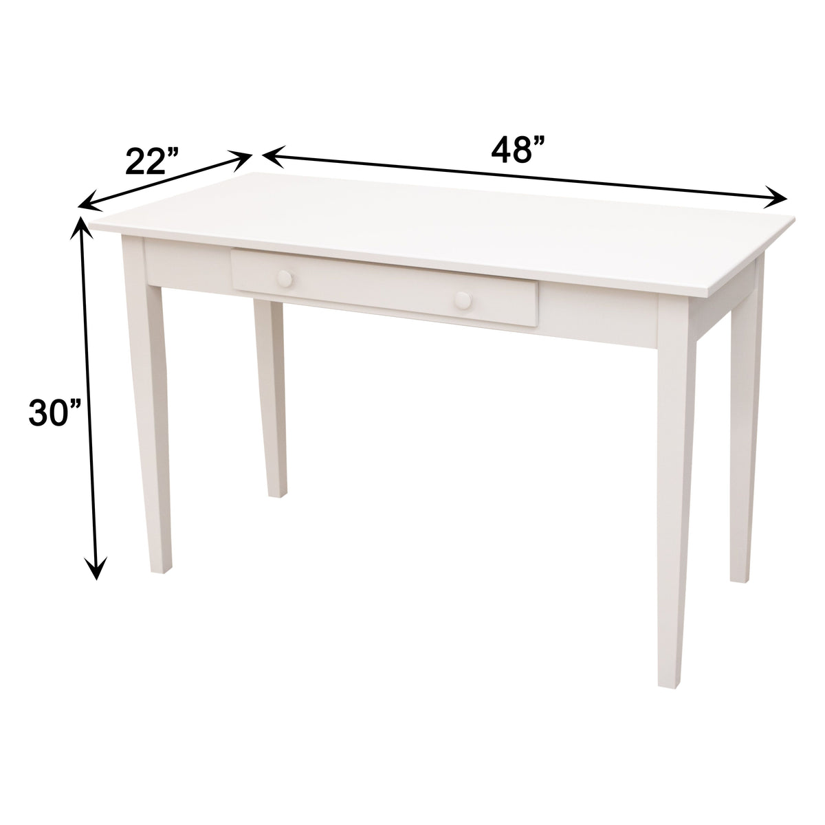 Seattle White Solid Wood Writing Desk | M-DW