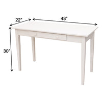 Seattle White Solid Wood Writing Desk | M-DW