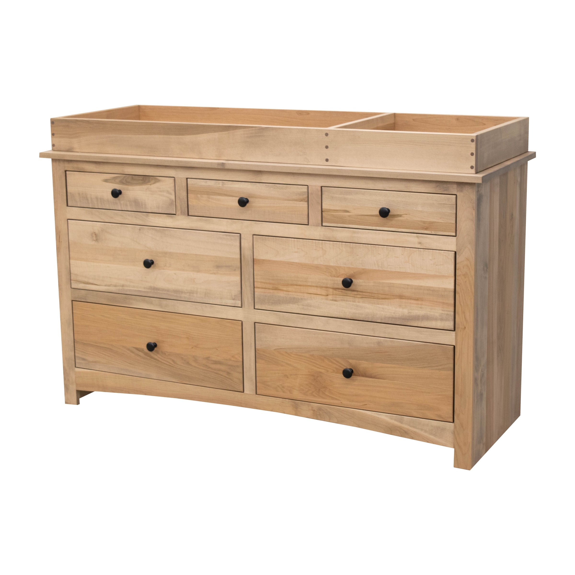 Amish Shaker Maple Wood 7-Drawer Nursery Dresser with Changing Topper | DS