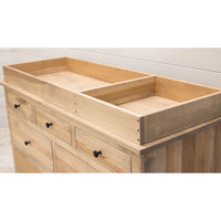 Amish Shaker Maple Wood 7-Drawer Nursery Dresser with Changing Topper | DS