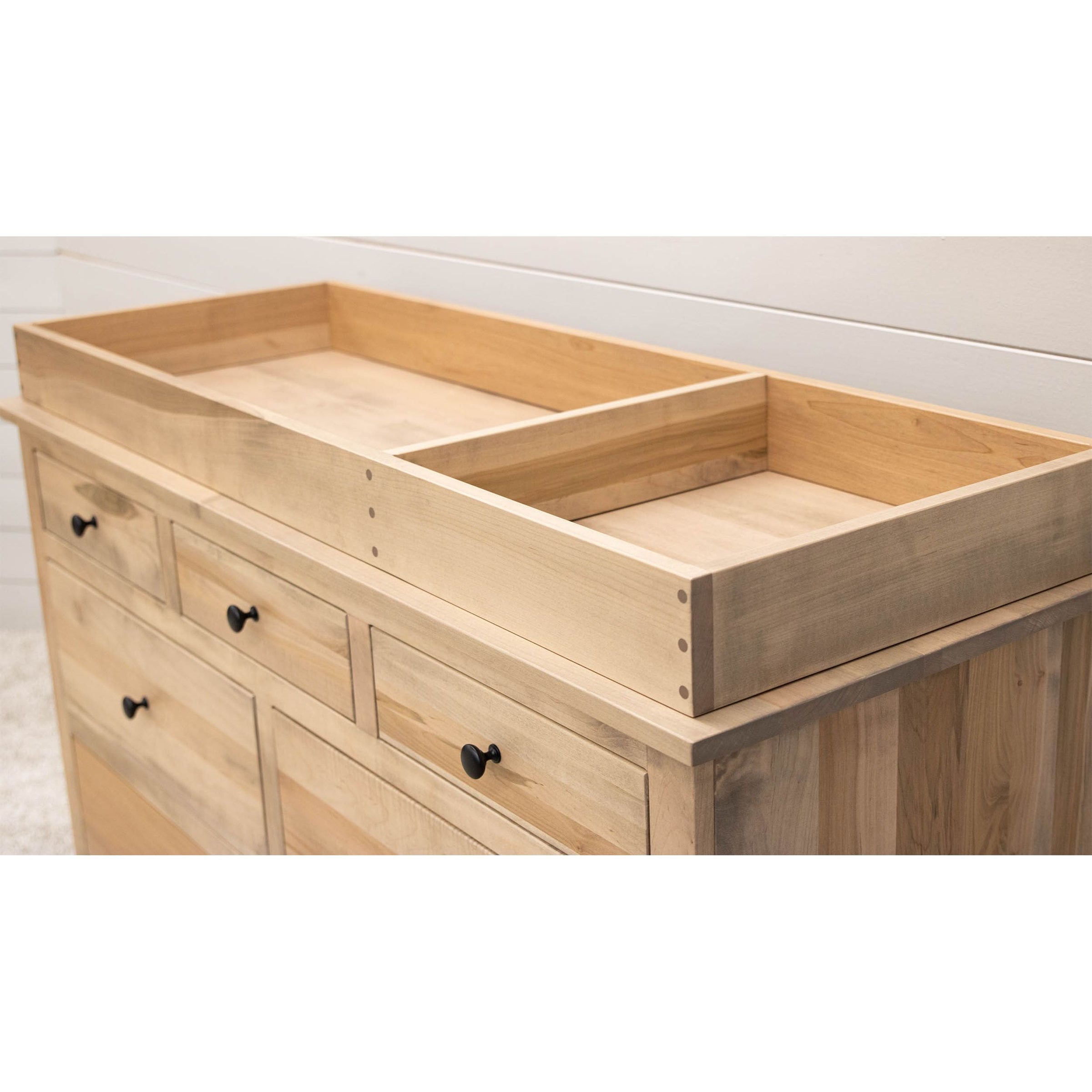 Amish Shaker Maple Wood 7-Drawer Nursery Dresser with Changing Topper | DS