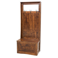 Amish Classic Cherry Wood Hall Tree Bench | ASB