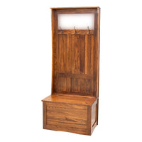 Amish Classic Elm Wood Hall Tree Bench | MC