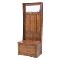 Amish Classic Oak Wood Hall Tree Bench | ASB