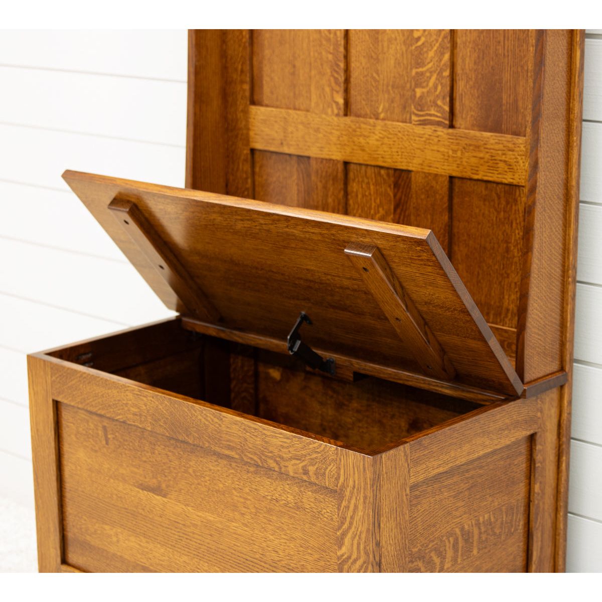 Amish Classic Elm Wood Hall Tree Bench | MC