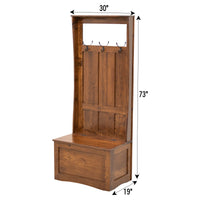 Amish Classic Oak Wood Hall Tree Bench | ASB