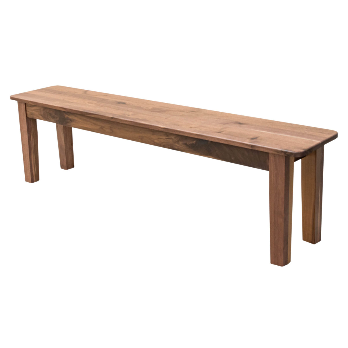 Hearty Shaker Leg Walnut Wood Dining Bench | NAT