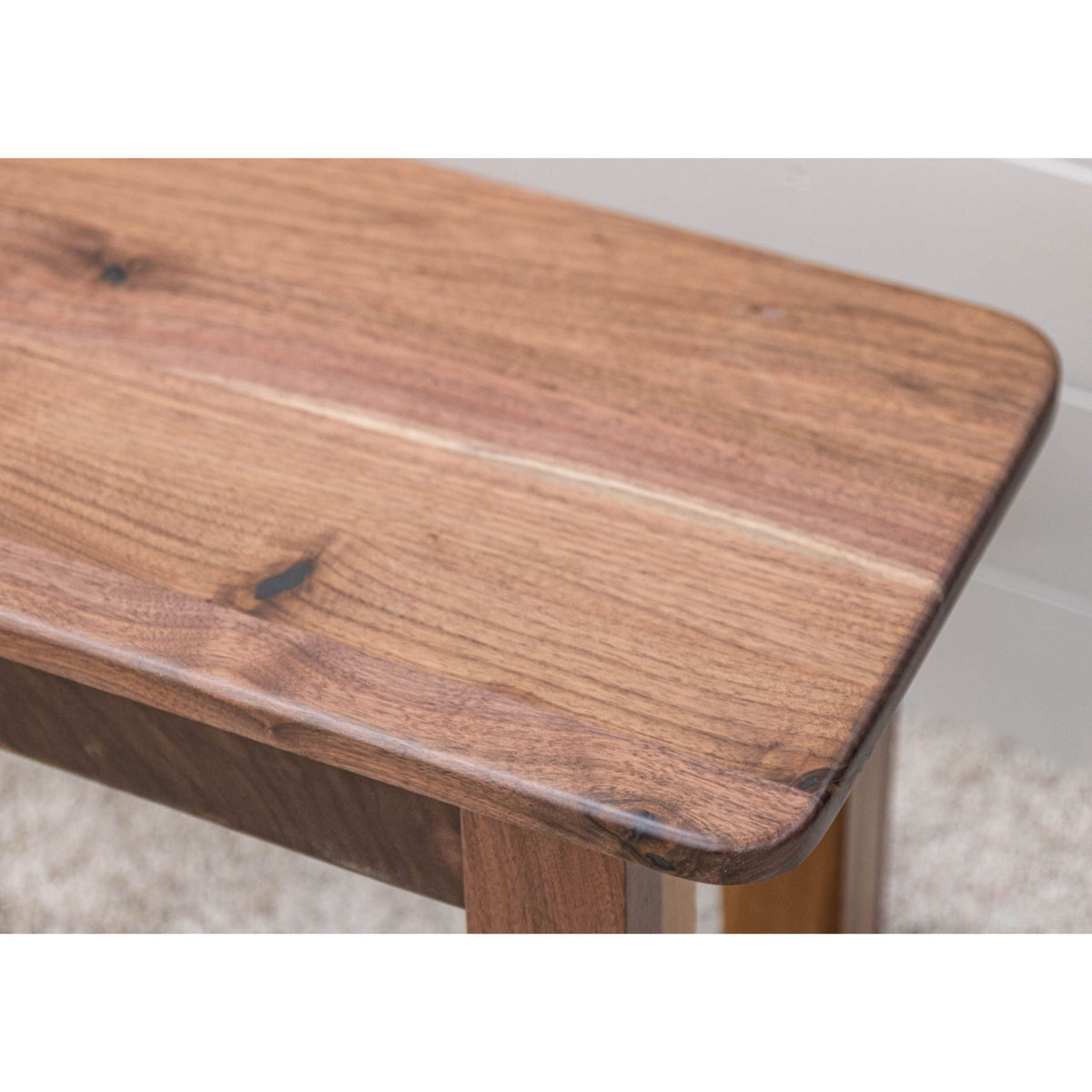 Hearty Shaker Leg Walnut Wood Dining Bench | NAT