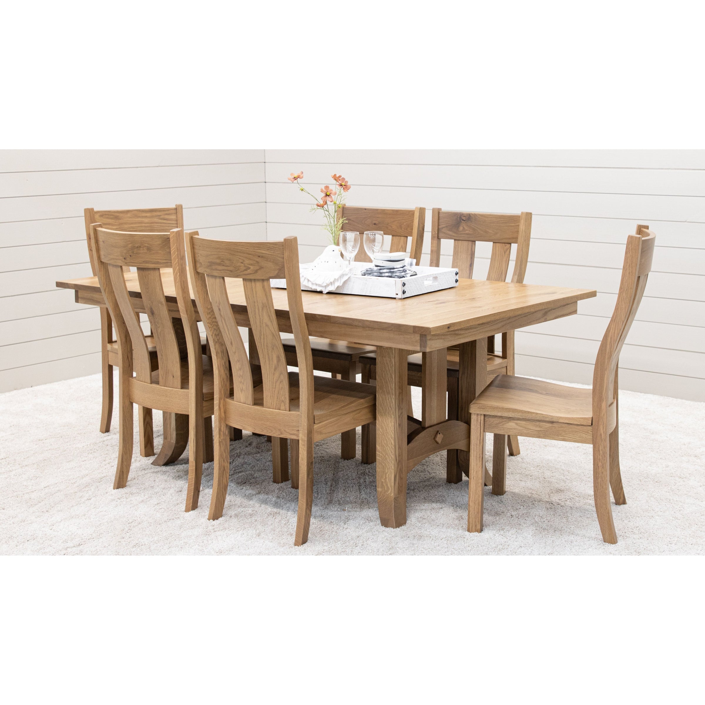 Utah Rustic White Oak Wood Side Dining Chair | DS