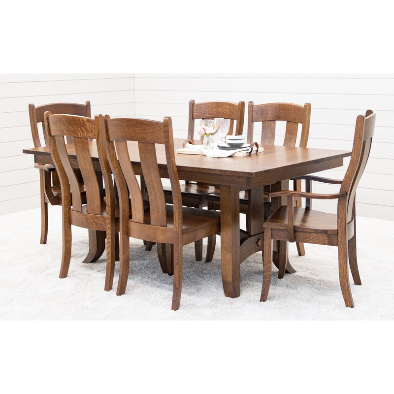 South Gate Mission Quarter Sawn White Oak Extending Amish Dining Table | ASB