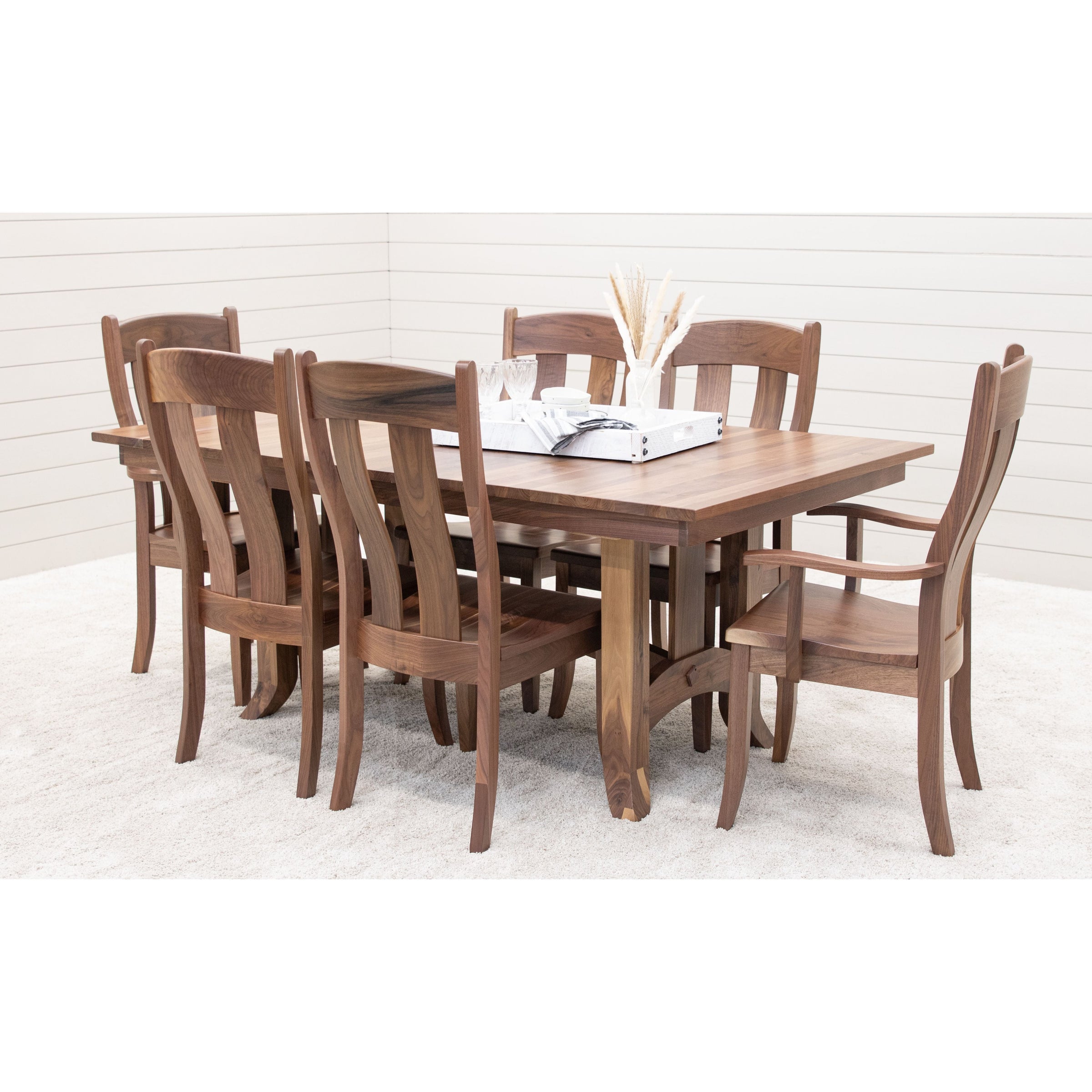 Augusta Walnut Wood Arm Dining Chair | NAT
