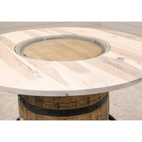 Amish Whiskey Personalized Rustic Hickory Wood Single Barrel Pub Table | SW