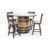Amish Whiskey Personalized Rustic Quarter Sawn White Oak Wood Single Barrel Pub Table | SB