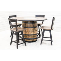 Amish Whiskey Personalized Rustic Walnut Wood Single Barrel Pub Table | NAT