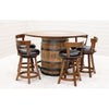 Temple 24" Rustic Quarter Sawn White Oak Wood Swivel Bar Stool with Black Faux Leather Seat | GB