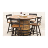 Amish Whiskey Personalized Rustic Quarter Sawn White Oak Wood Single Barrel Pub Table | GB