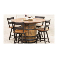 Amish Whiskey Personalized Rustic Quarter Sawn White Oak Wood Single Barrel Pub Table | GB