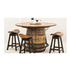 Amish Whiskey Personalized Rustic Quarter Sawn White Oak Wood Single Barrel Pub Table | GB