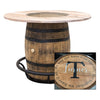 Amish Whiskey Personalized Rustic Hickory Wood Single Barrel Pub Table | SW