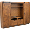 Amish Barn Door Quarter Sawn White Oak Wood Entertainment Center | GB