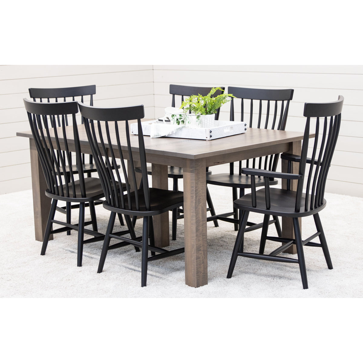 Amish Straight Leg Maple Wood Extending Dining Table | DCD