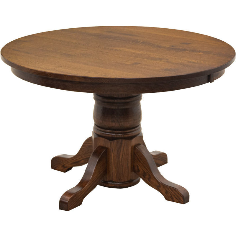 Amish Standard Round Quarter Sawn White Oak Wood Dining Table | ASB