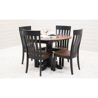 Amish Standard Round Drop Leaf Black & Cherry Dining Table | M-EB&C-GB