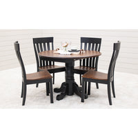 Amish Standard Round Drop Leaf Black & Cherry Dining Table | M-EB&C-GB