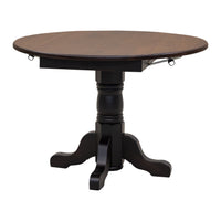 Amish Standard Round Drop Leaf Black & Cherry Dining Table | M-EB&C-GB