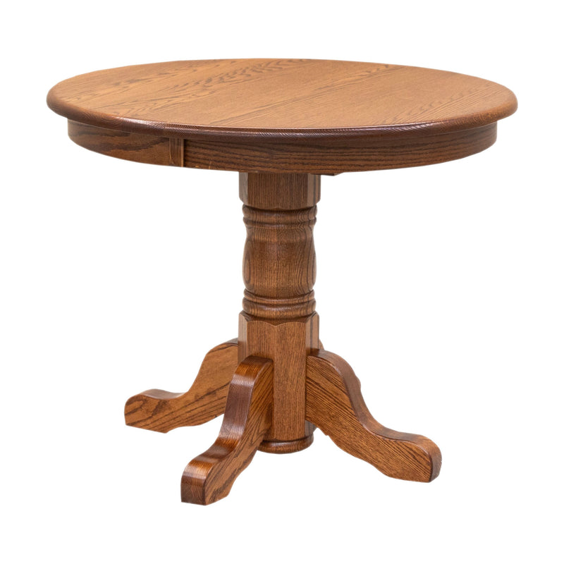 Amish Standard Round Oak Wood Dining Table | MC