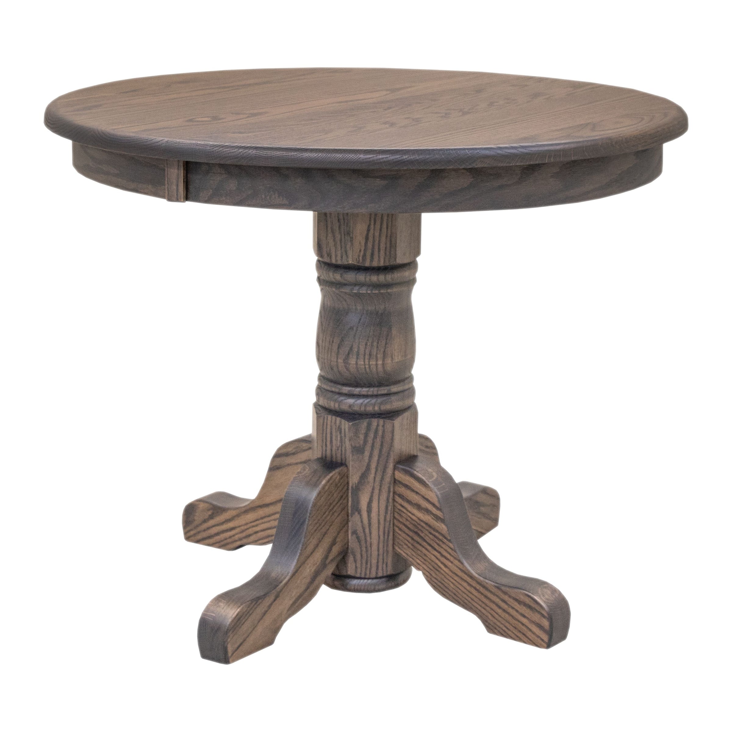 Amish Standard Round Oak Wood Dining Table | SB